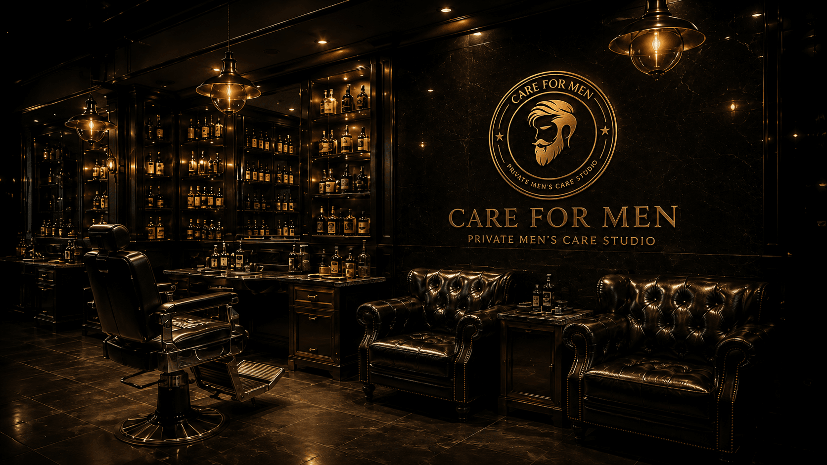 Ambiente interno premium da Care For Men