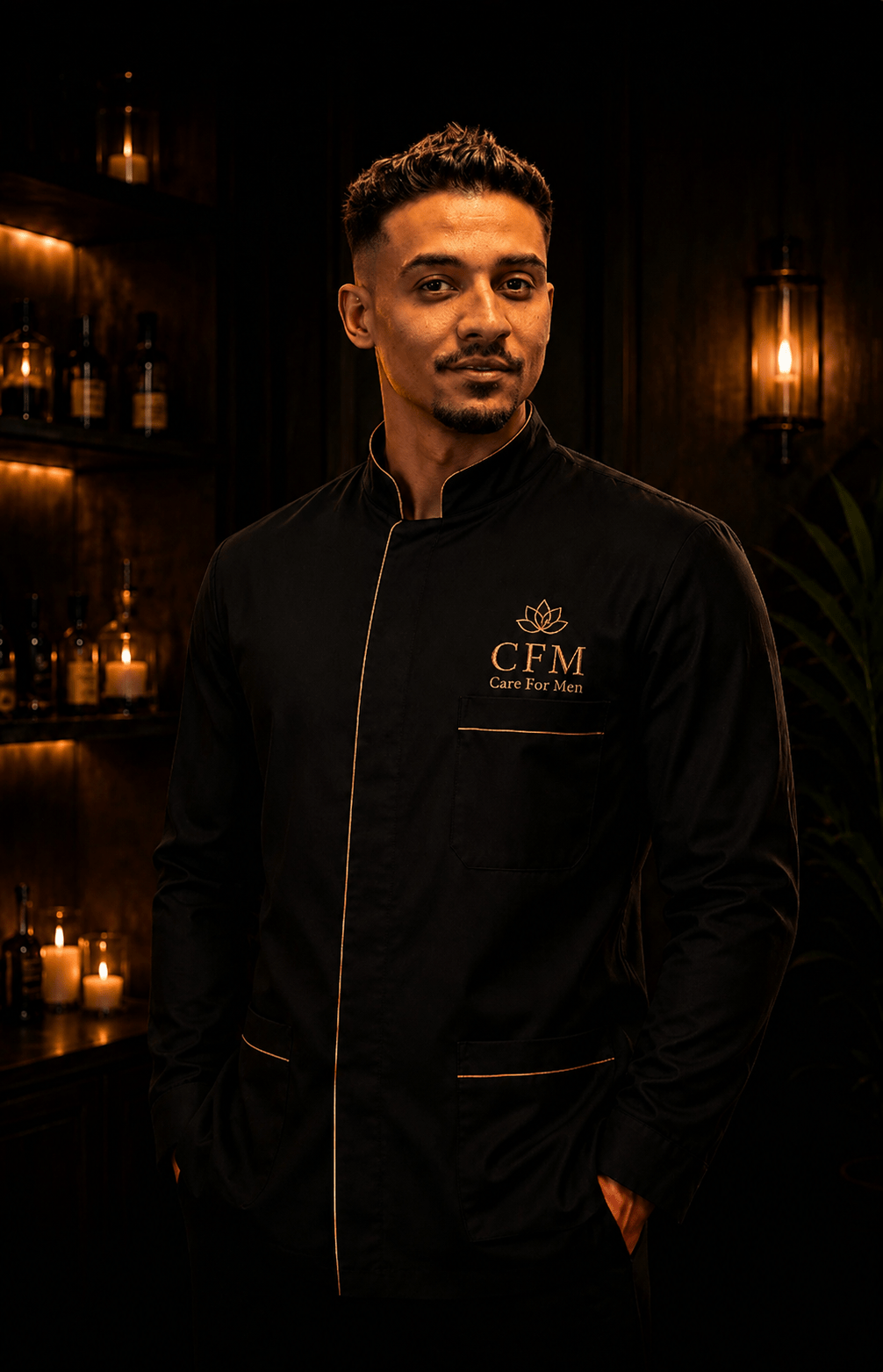 Depilador Kaliu em uniforme preto premium Care For Men